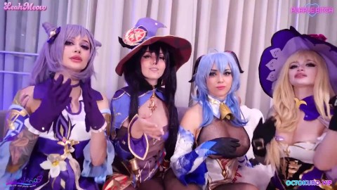 Octokuro, Mor Orospu, Leah Miyav ve Sia Sibiryadan Genshin orgy partisi