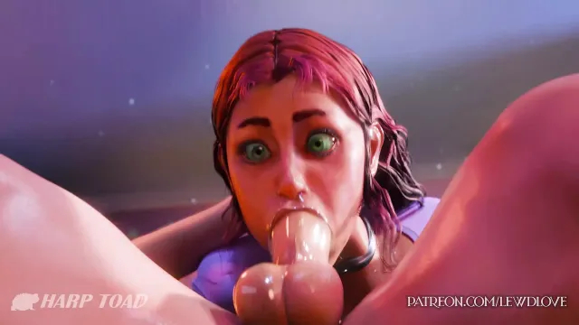 starfire seks hakkında öğrenir ve fena ilk kez creampied