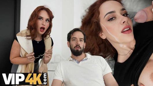 HUNT4K. güzel eğrileri ve amcık ile zavallı kızıl saçlı kaşar bilimsel ilerleme için sikişiyor